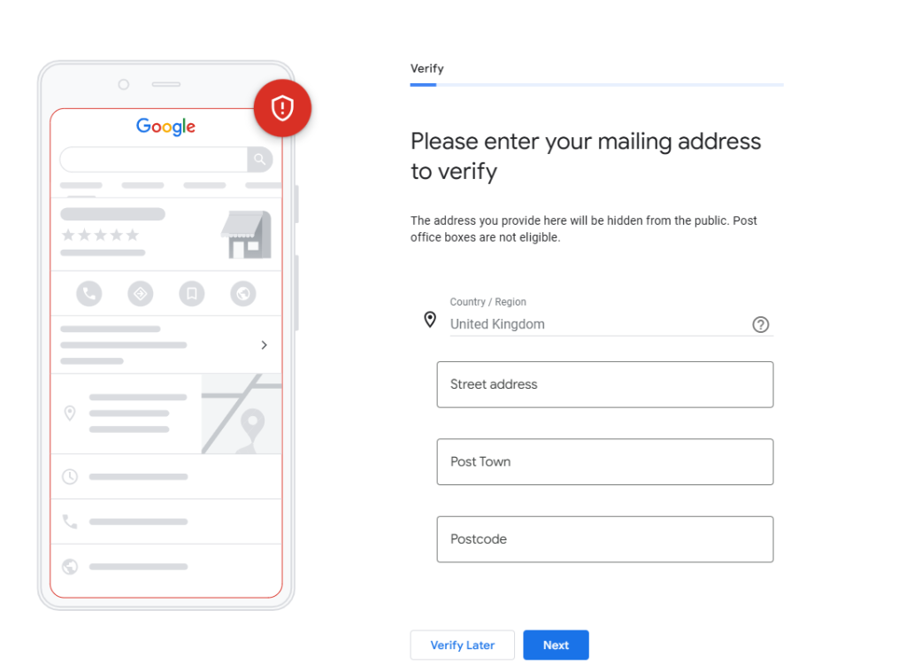 verify your business page